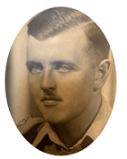 Sepia oval portrait of a young man in uniform